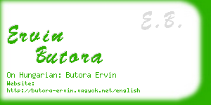 ervin butora business card